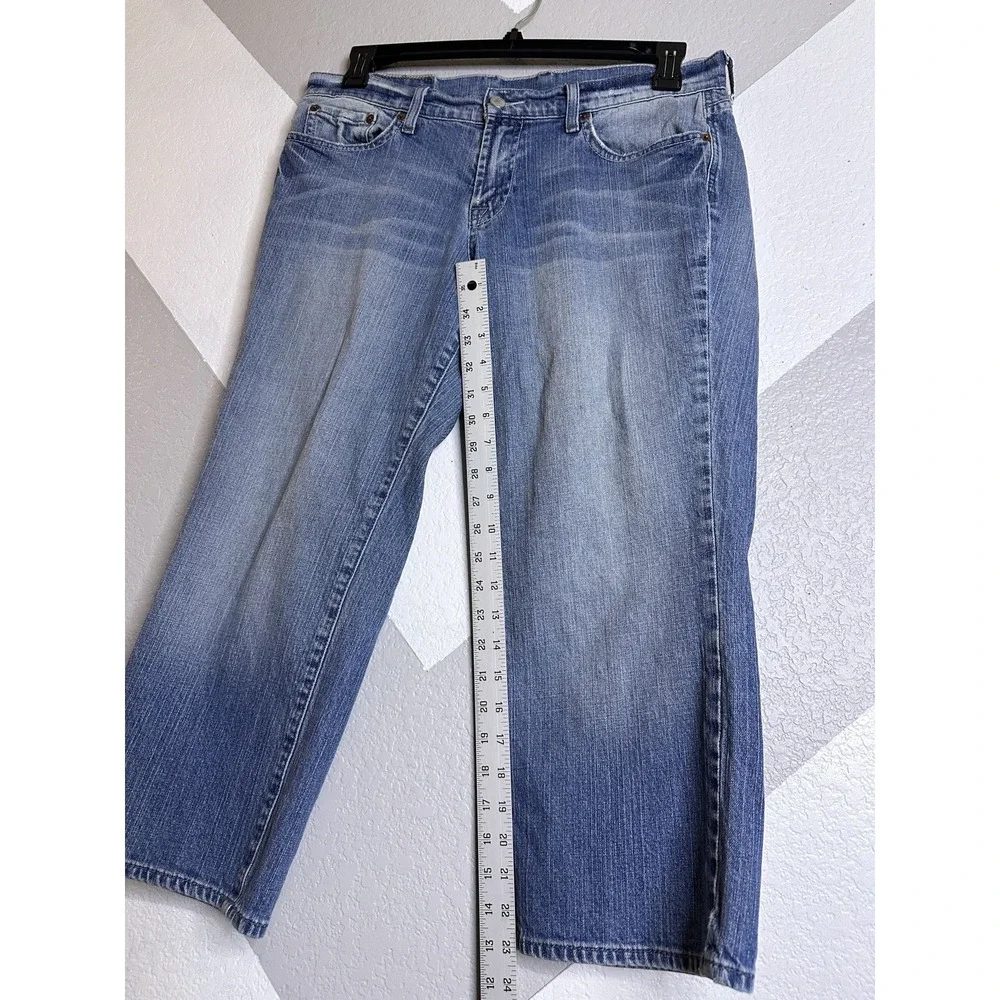 Lucky Brand Blue Jeans 12/31 Mid Rise Gene Montesano Classic Rider Sugar Crop - Picture 7 of 12